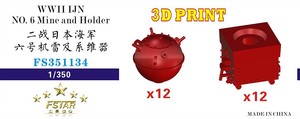 FS351134 1/350 WWII IJN NO.6 Mine and Holder (12set) 3D Print