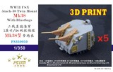 FS350050 1/350 WWII USN 5inch-38 Twin Mount Mk38 With Blastbags (5 set) 3D Print