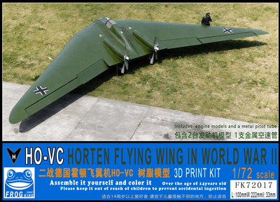 FK72017 1/72 WWII German Horten Flying Wing 3D Printing Model Kit