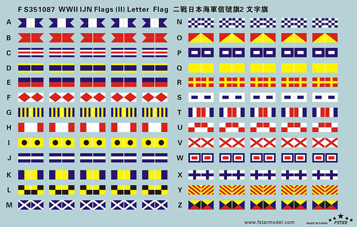 FS351087 WWII IJN Flag(II) Letter Flag Decal Set