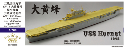 FS700088 1/700 WWII USS Hornet CV-8 1942 Aircraft Carrier Upgrade set for Trumpeter 05727