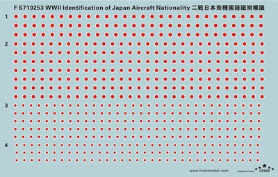 FS710253 WWII Identificationof Japan Aircraft Nationality Decal Set