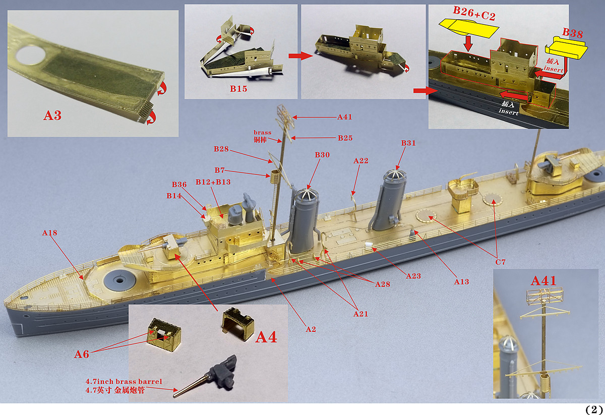 FS700109 1/700 WWII Royal Navy E class Destroyer Upgrade set for Tamiya ...